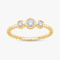 Round Shape 0.25 Carat Lab Grown Diamond 3 Stone Engagement Rings
