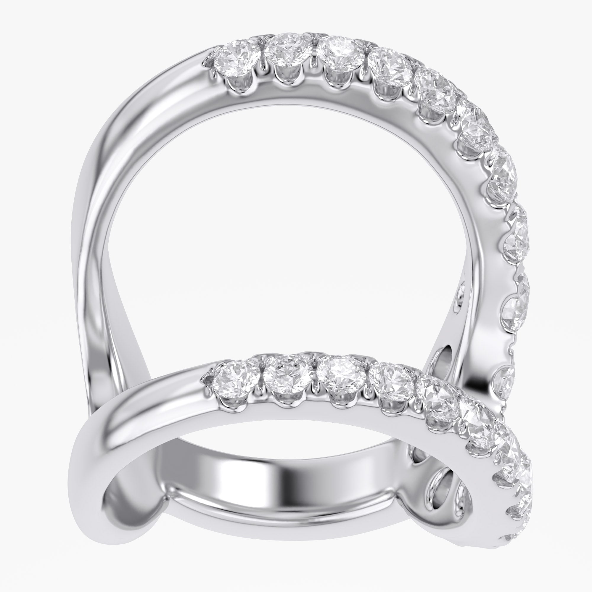 1.75 Carat Round Cut Lab Grown Diamond Split Shank Engagement Ring