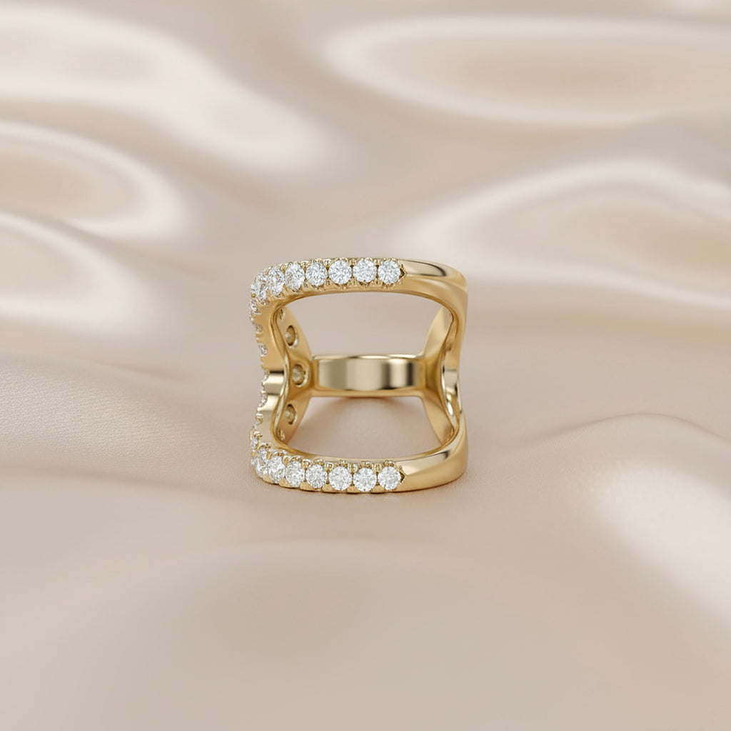 1.75 Carat Round Cut Lab Grown Diamond Split Shank Engagement Ring