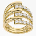 1.68 Carat Round Cut Lab Grown Diamond Three Row Engagement Ring