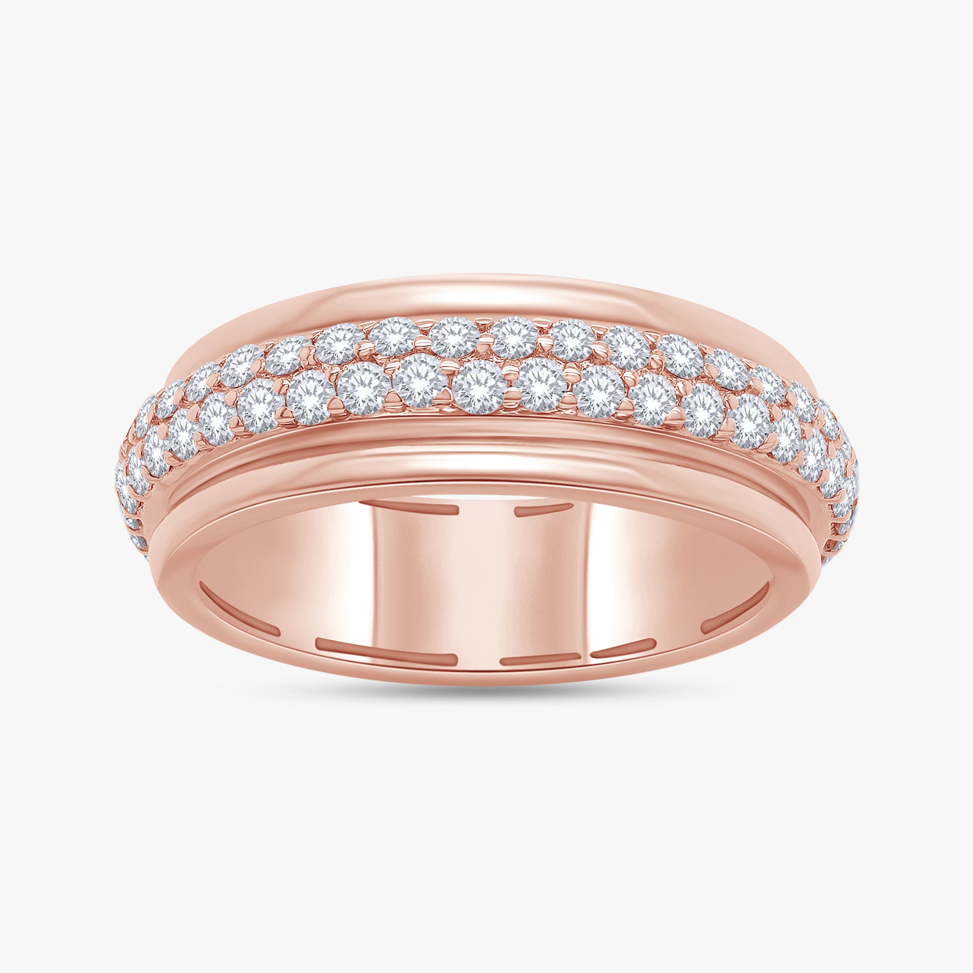 1.25 Carat Round Cut Lab Grown Diamond 2-Row Band Ring