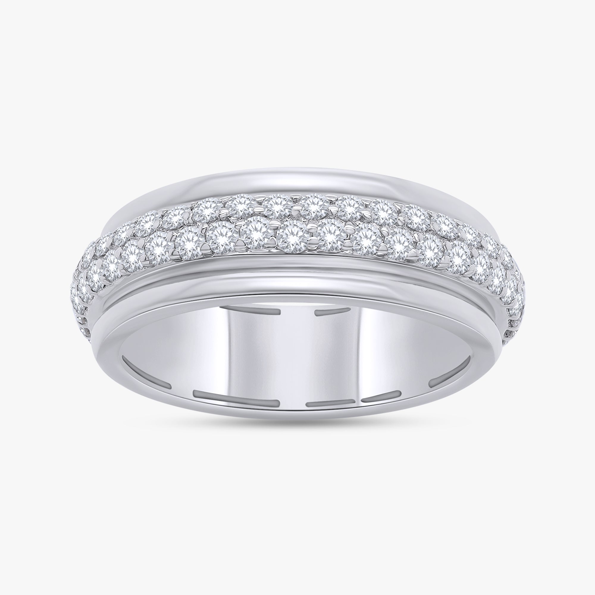 1.25 Carat Round Cut Lab Grown Diamond 2-Row Band Ring