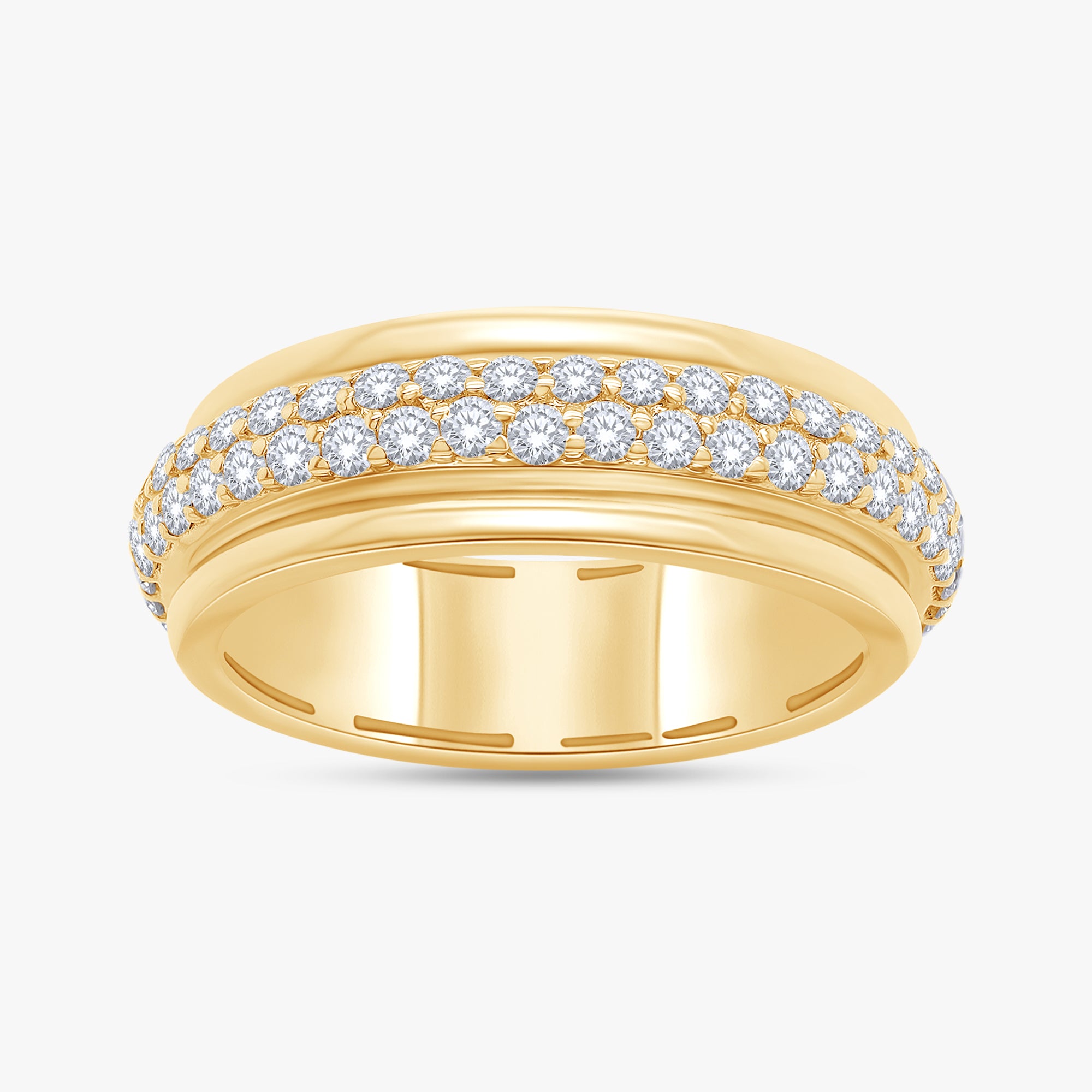 1.25 Carat Round Cut Lab Grown Diamond 2-Row Band Ring