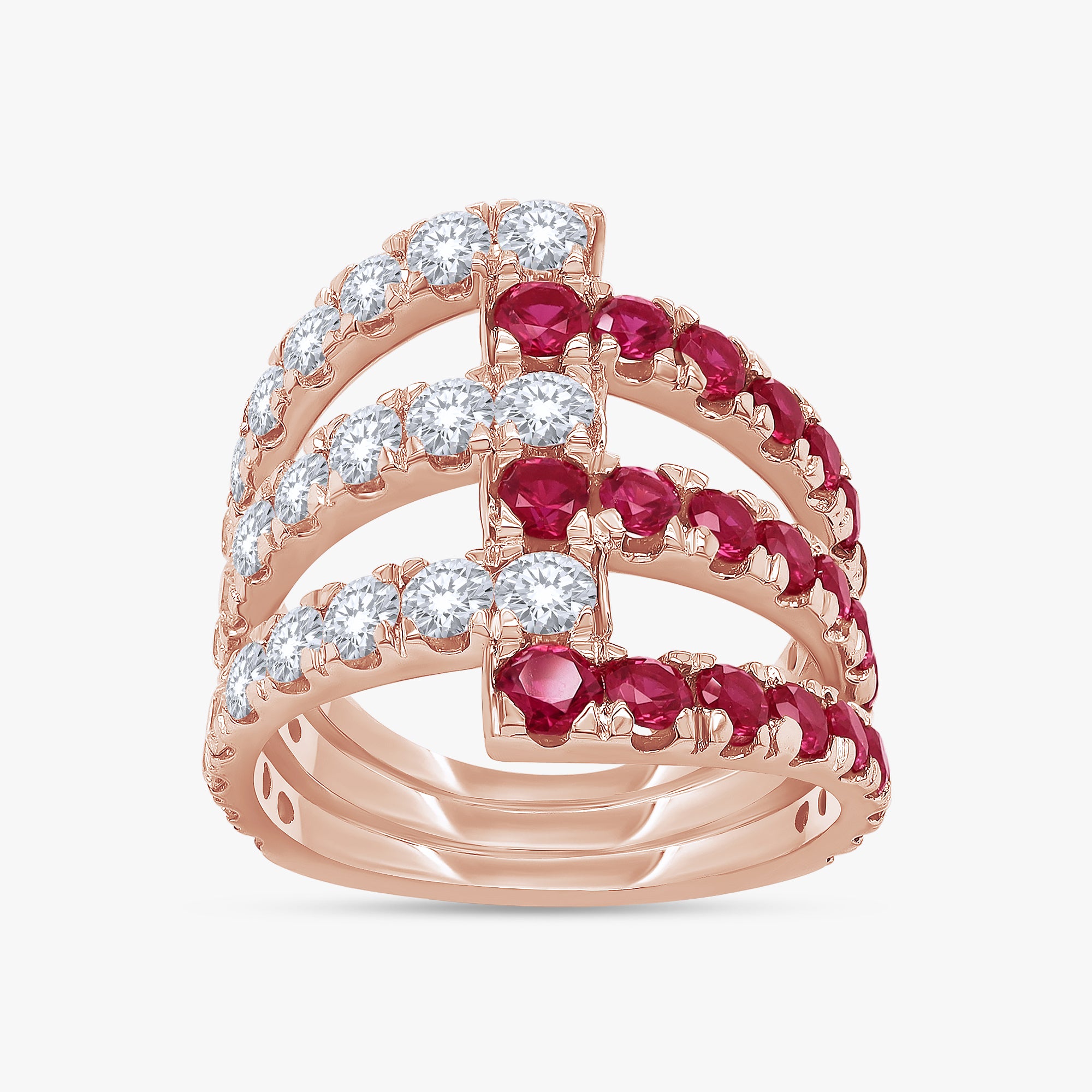 3.50 Carat Lab Grown Gemstone and Lab Diamond Split Shank Engagement Ring