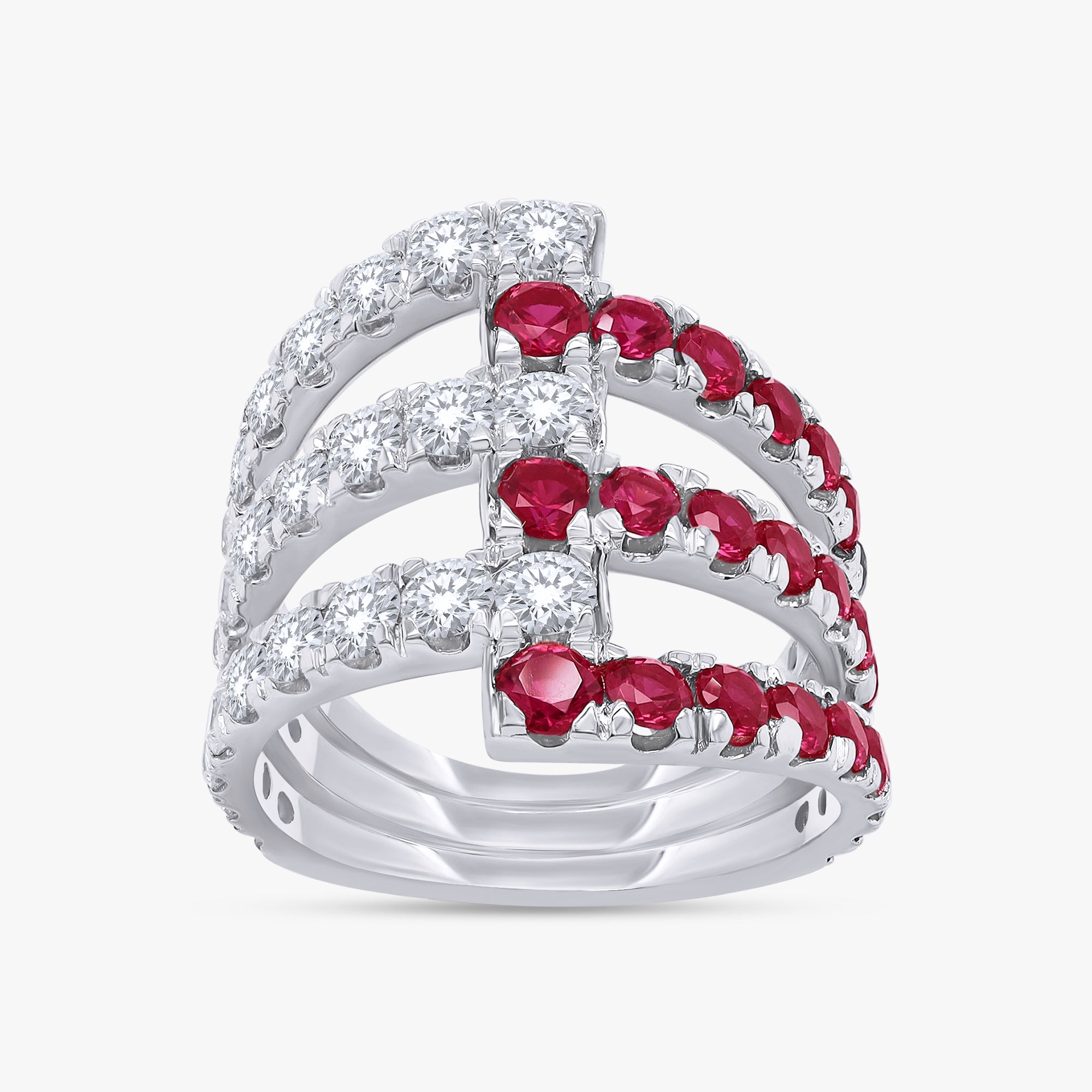 3.50 Carat Lab Grown Gemstone and Lab Diamond Split Shank Engagement Ring