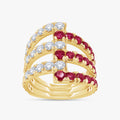 3.50 Carat Lab Grown Gemstone and Lab Diamond Split Shank Engagement Ring