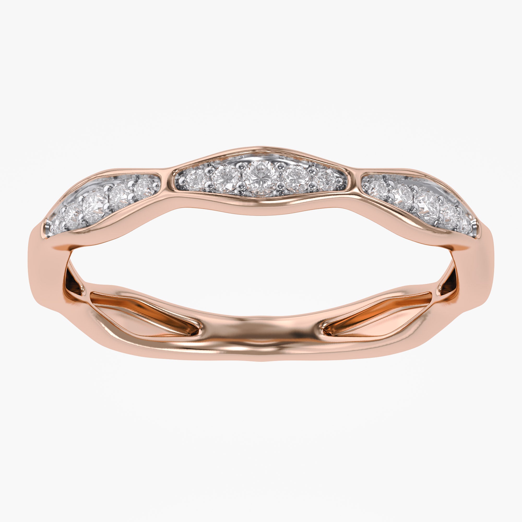 0.12 Carat Round Cut Lab Grown Diamond Half Eternity Ring