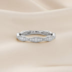 0.12 Carat Round Cut Lab Grown Diamond Half Eternity Ring