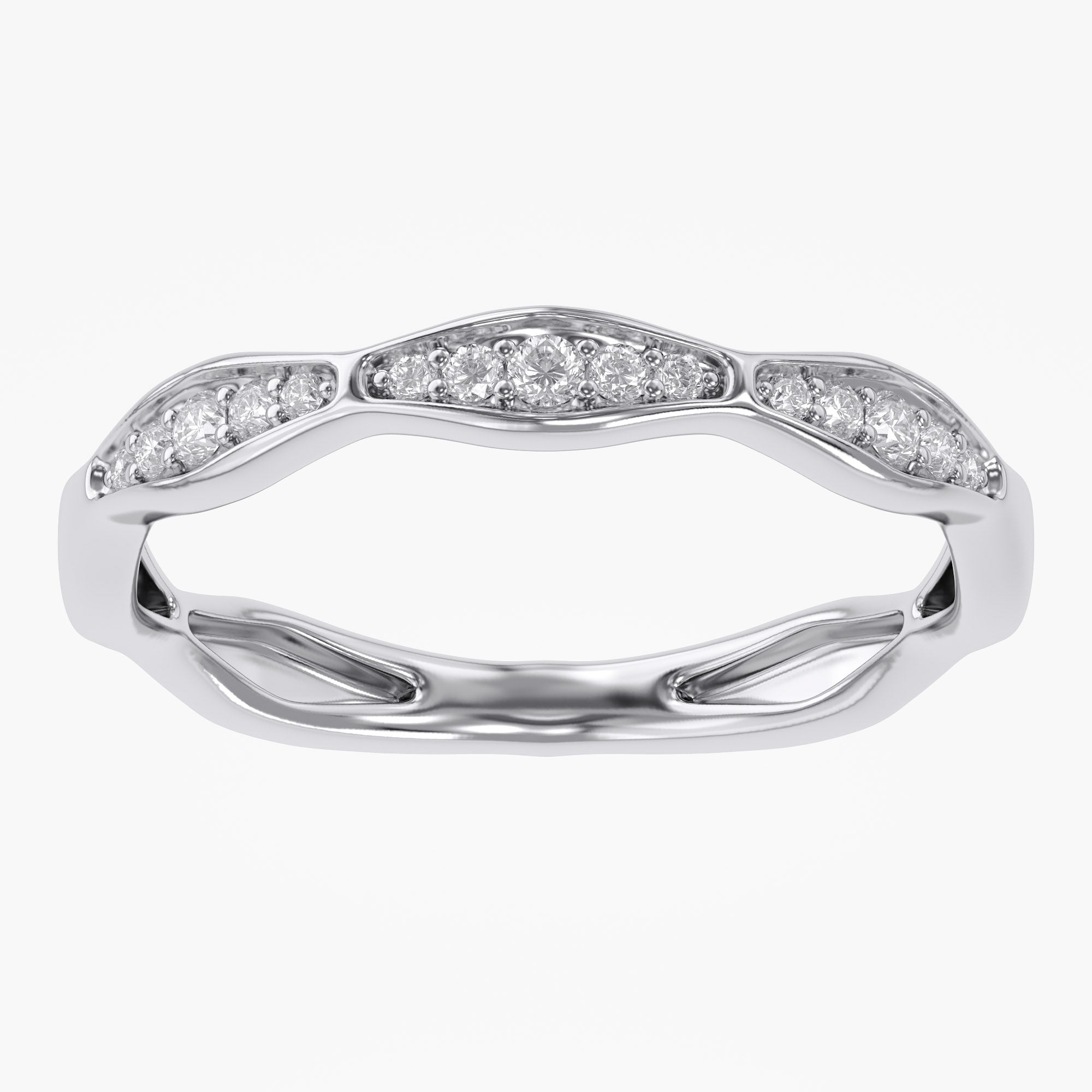 0.12 Carat Round Cut Lab Grown Diamond Half Eternity Ring