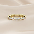 0.12 Carat Round Cut Lab Grown Diamond Half Eternity Ring