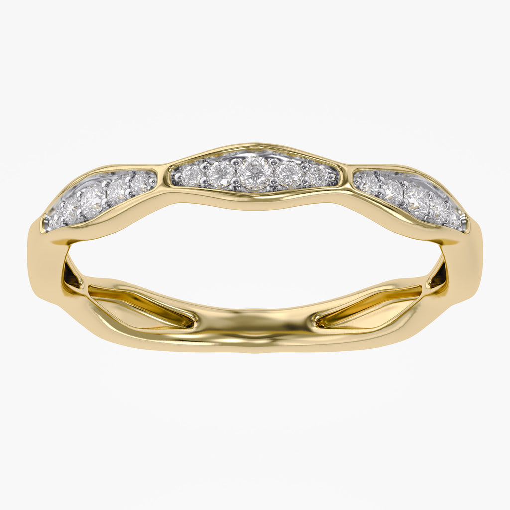 0.12 Carat Round Cut Lab Grown Diamond Half Eternity Ring