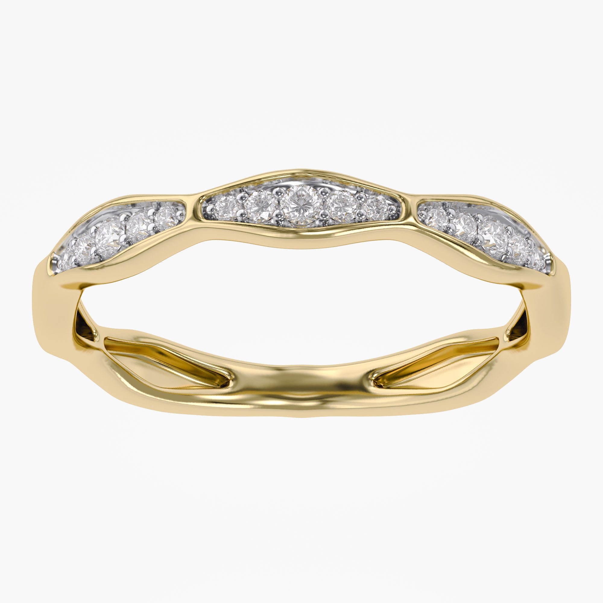 0.12 Carat Round Cut Lab Grown Diamond Half Eternity Ring