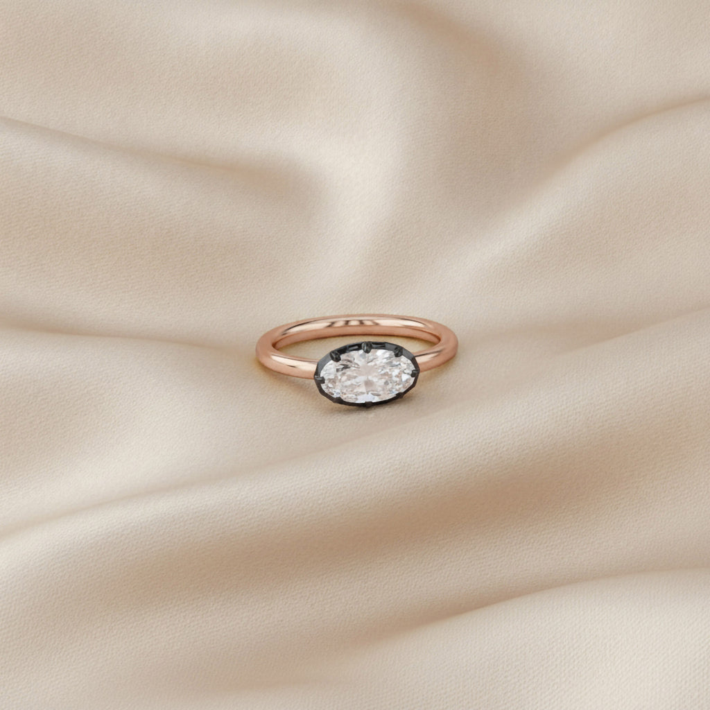 1.10 Carat Oval Cut Lab Grown Diamond Solitaire Engagement Ring