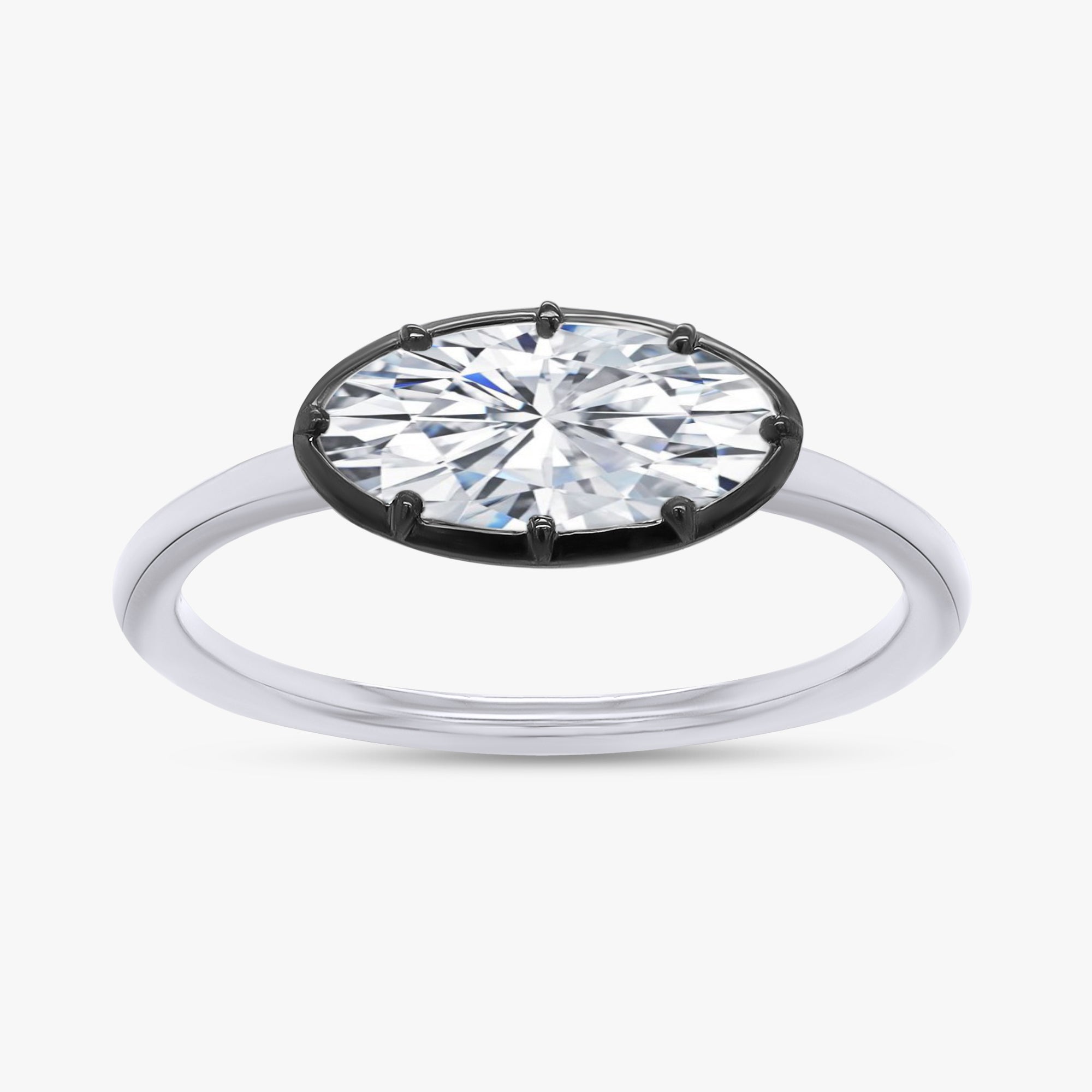 1.10 Carat Oval Cut Lab Grown Diamond Solitaire Engagement Ring