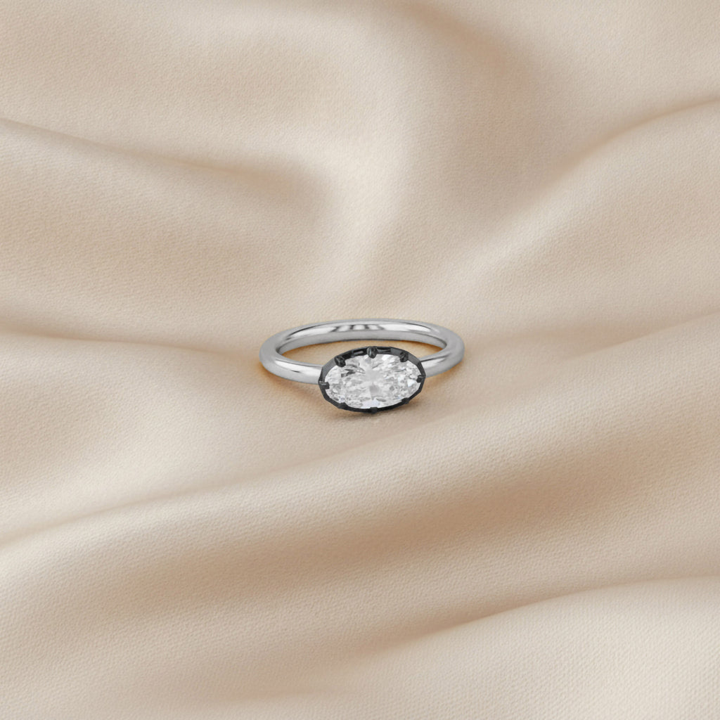 1.10 Carat Oval Cut Lab Grown Diamond Solitaire Engagement Ring