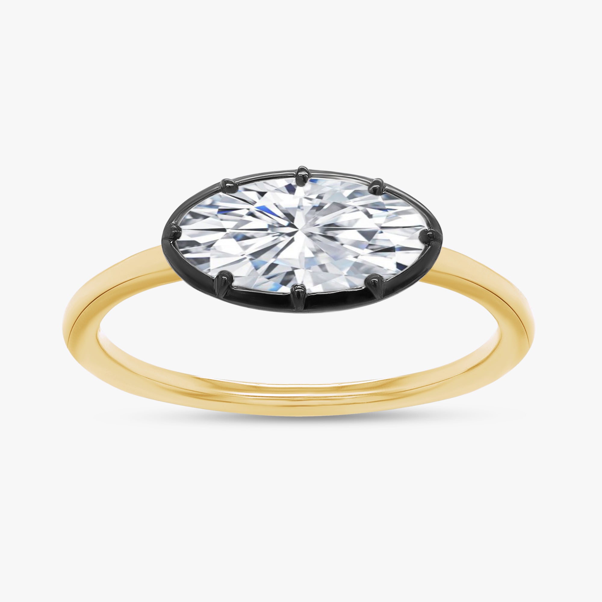 1.10 Carat Oval Cut Lab Grown Diamond Solitaire Engagement Ring