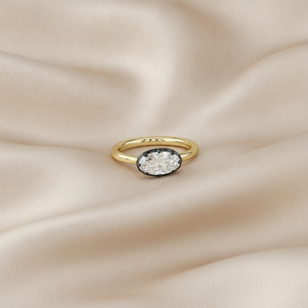 1.10 Carat Oval Cut Lab Grown Diamond Solitaire Engagement Ring