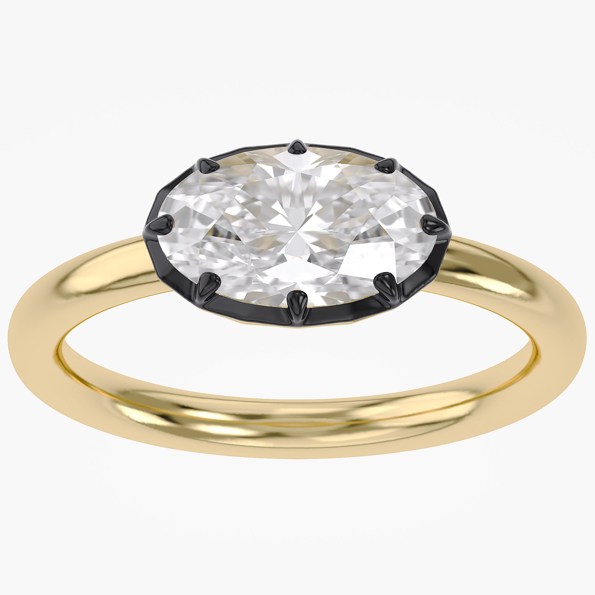 1.10 Carat Oval Cut Lab Grown Diamond Solitaire Engagement Ring