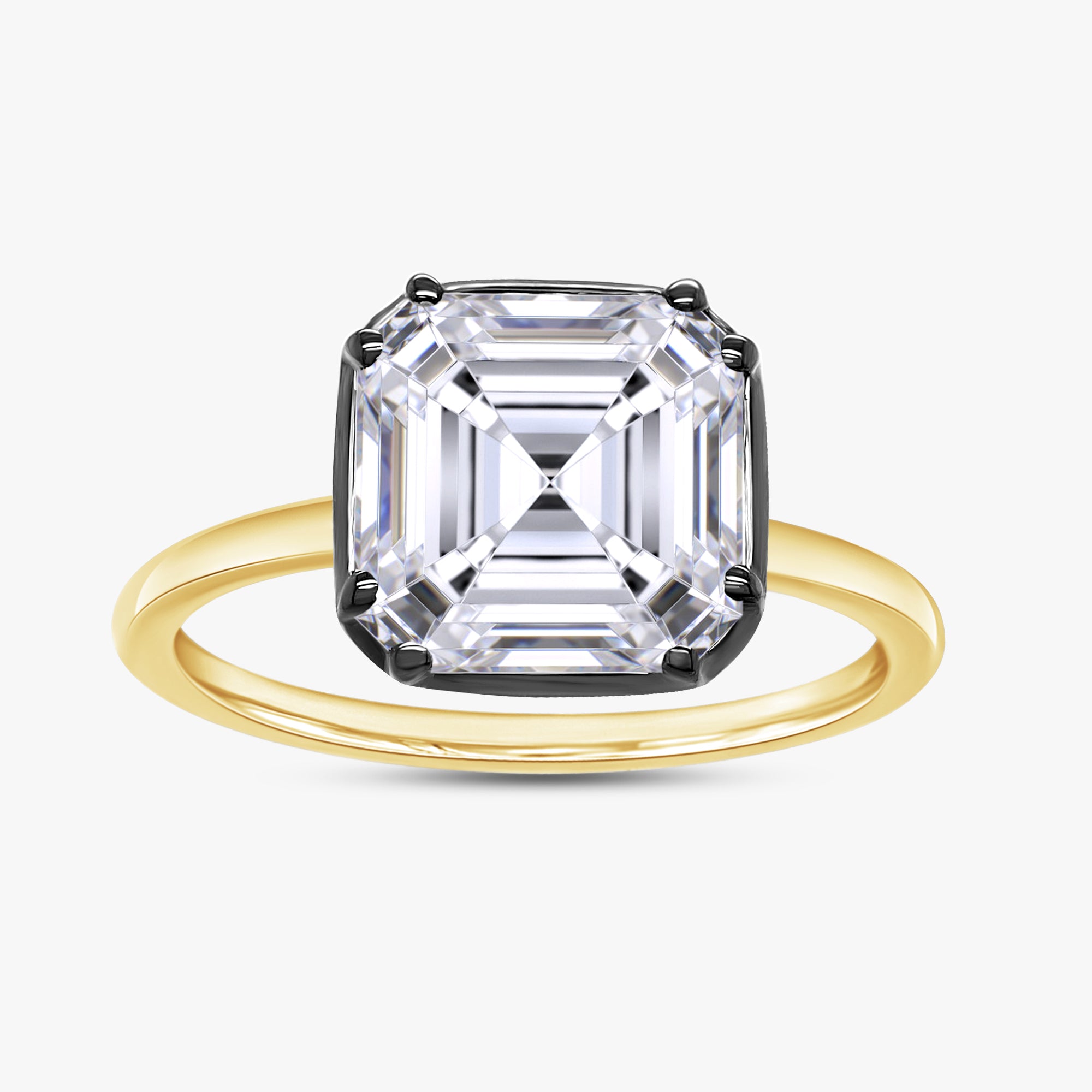 4.10 Carat Asscher Cut Lab Grown Diamond Solitaire Engagement Ring
