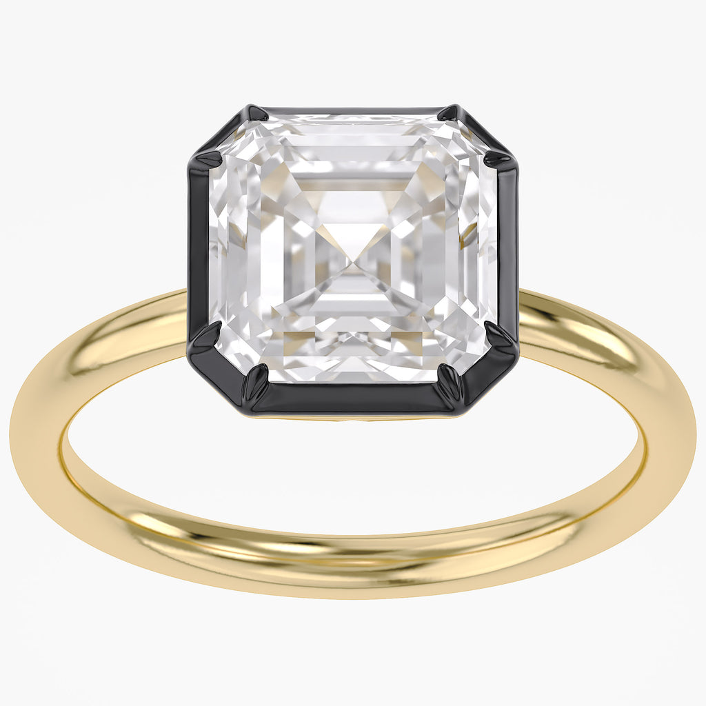 4.10 Carat Asscher Cut Lab Grown Diamond Solitaire Engagement Ring