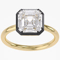 4.10 Carat Asscher Cut Lab Grown Diamond Solitaire Engagement Ring