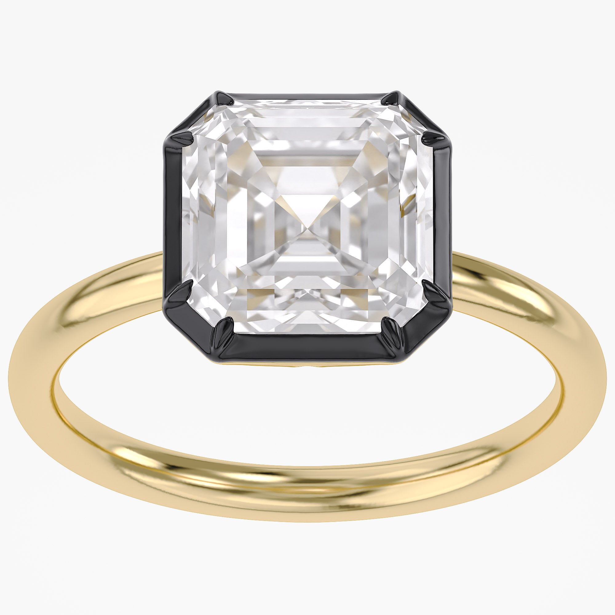 4.10 Carat Asscher Cut Lab Grown Diamond Solitaire Engagement Ring