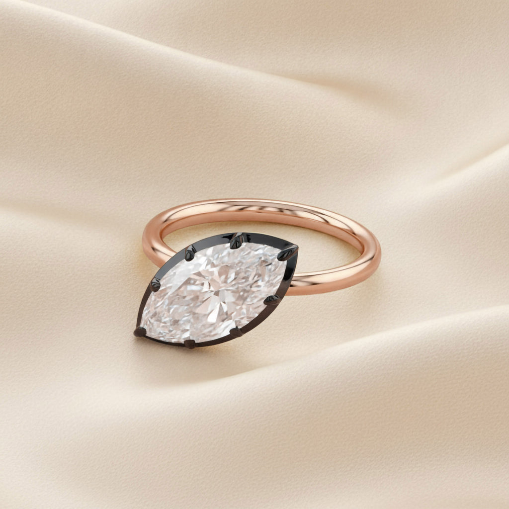3.00 Carat Marquise Cut Lab Grown Diamond Solitaire Engagement Ring