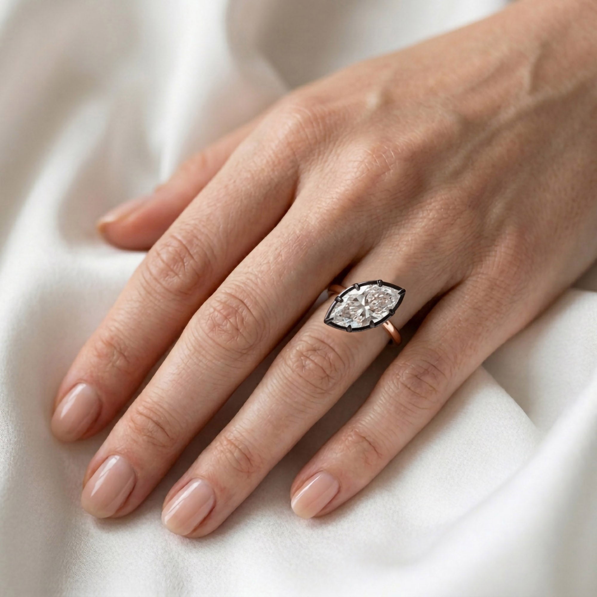 3.00 Carat Marquise Cut Lab Grown Diamond Solitaire Engagement Ring