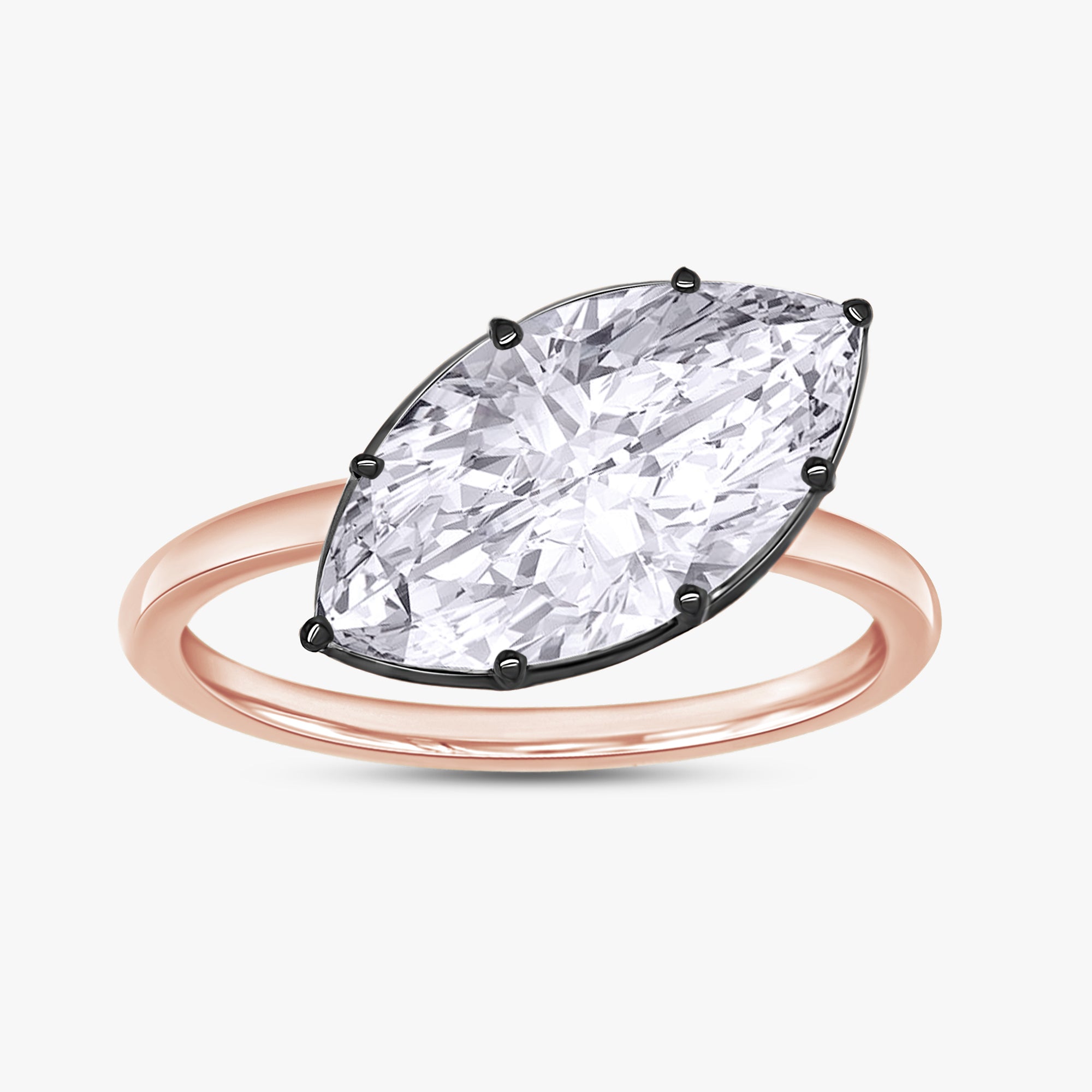 3.00 Carat Marquise Cut Lab Grown Diamond Solitaire Engagement Ring