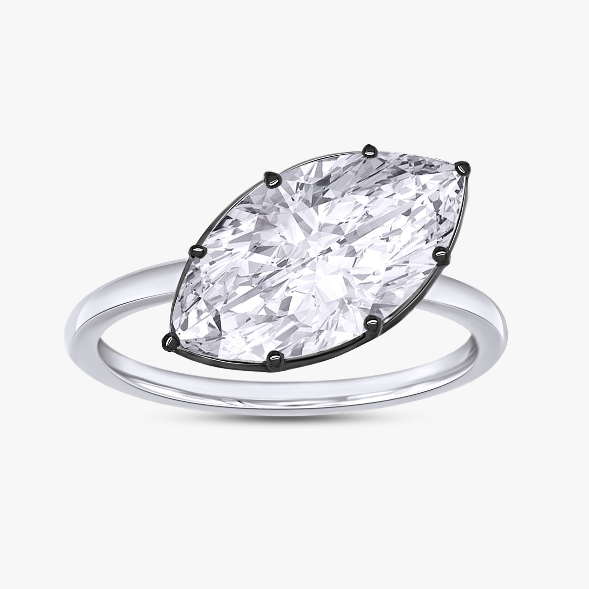 3.00 Carat Marquise Cut Lab Grown Diamond Solitaire Engagement Ring