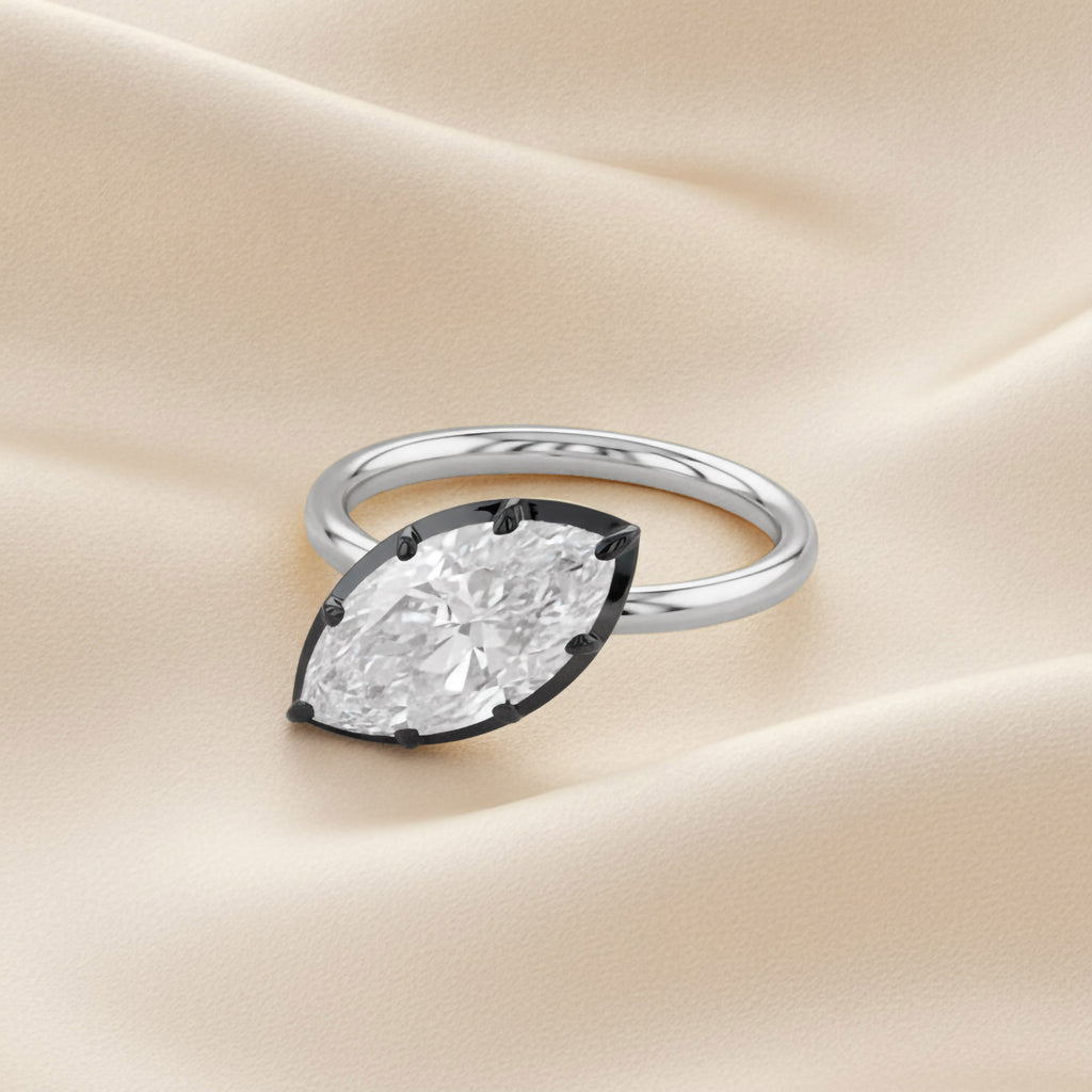 3.00 Carat Marquise Cut Lab Grown Diamond Solitaire Engagement Ring