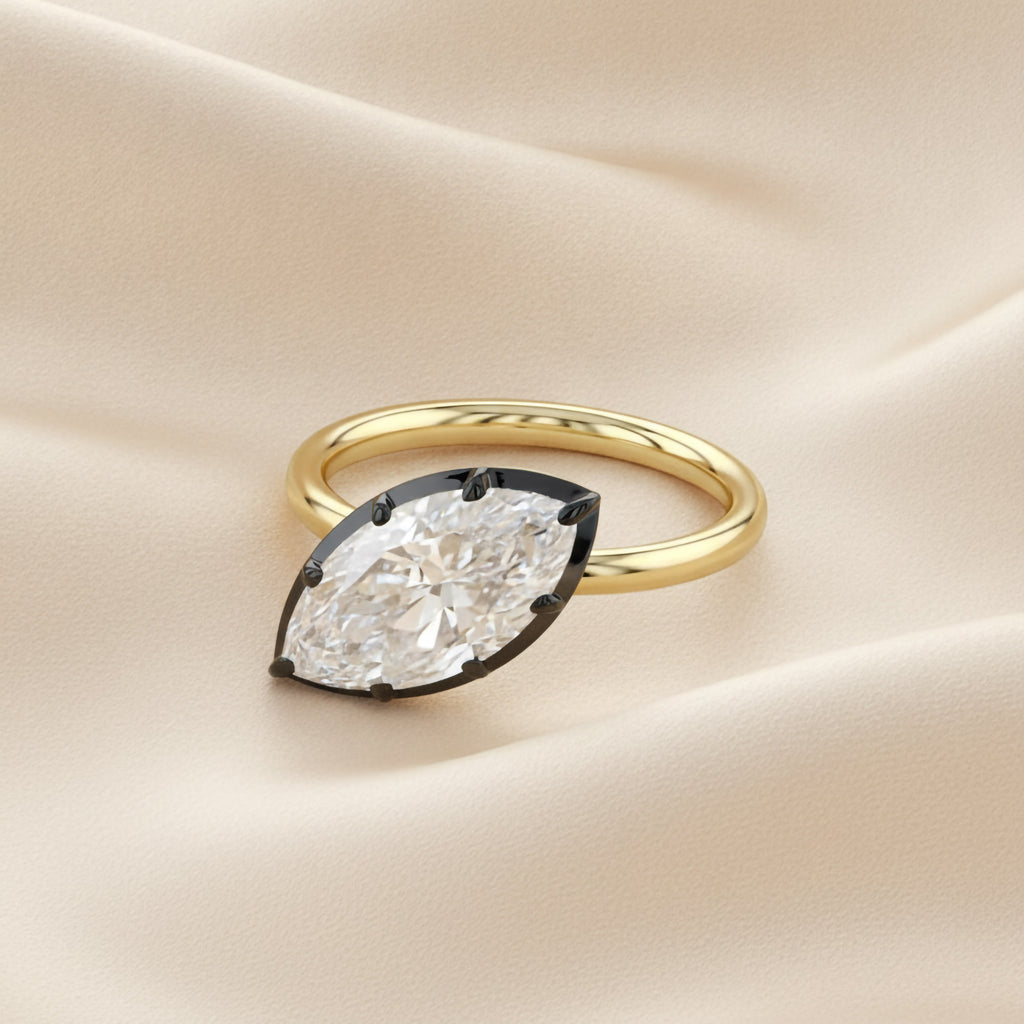3.00 Carat Marquise Cut Lab Grown Diamond Solitaire Engagement Ring