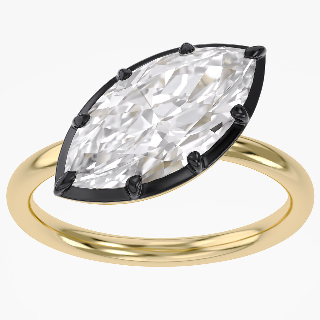 3.00 Carat Marquise Cut Lab Grown Diamond Solitaire Engagement Ring