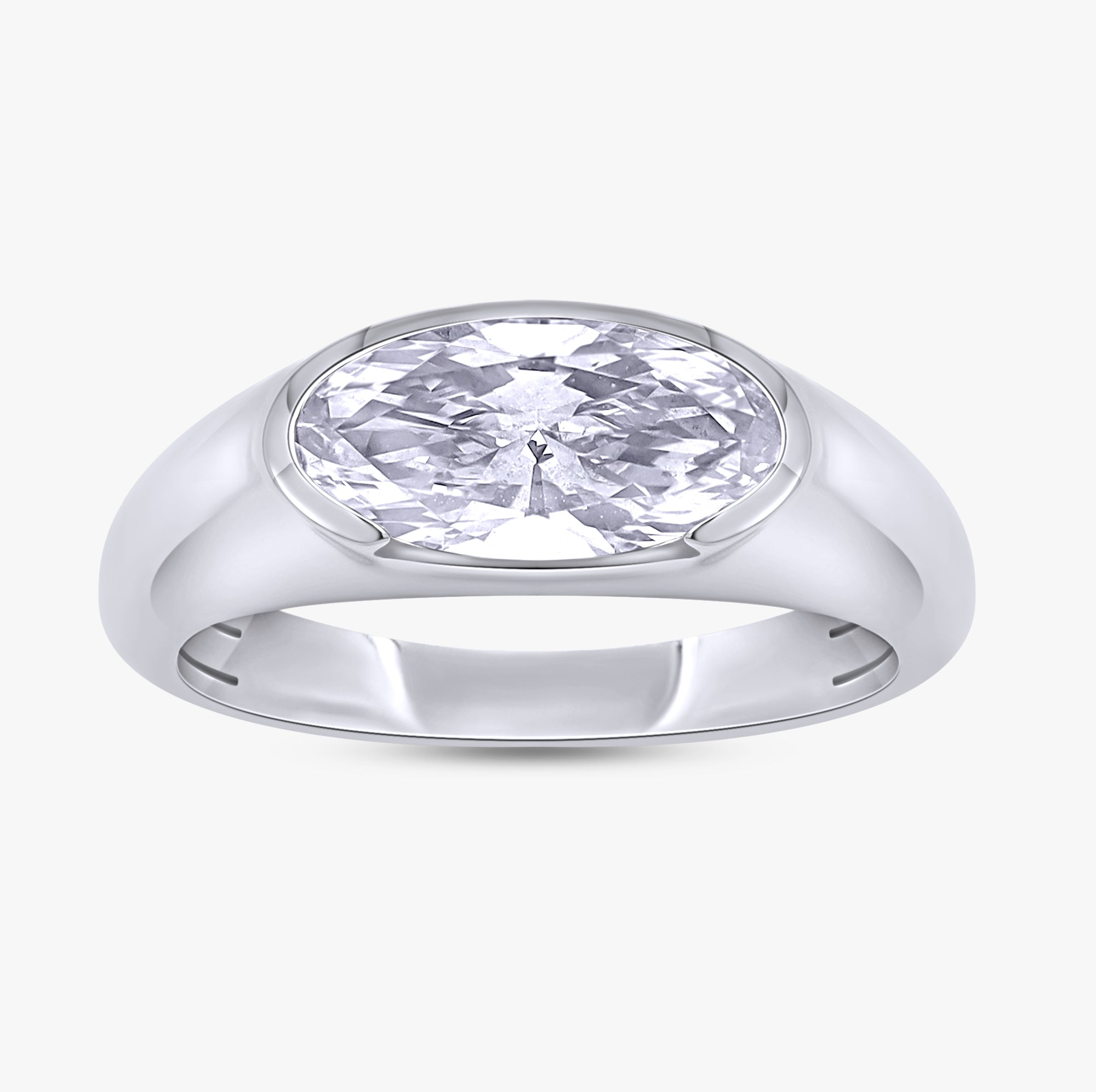 1.00 Carat Oval Cut Lab Grown Diamond Pinky Ring