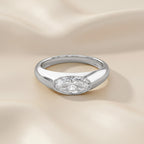1.00 Carat Oval Cut Lab Grown Diamond Pinky Ring