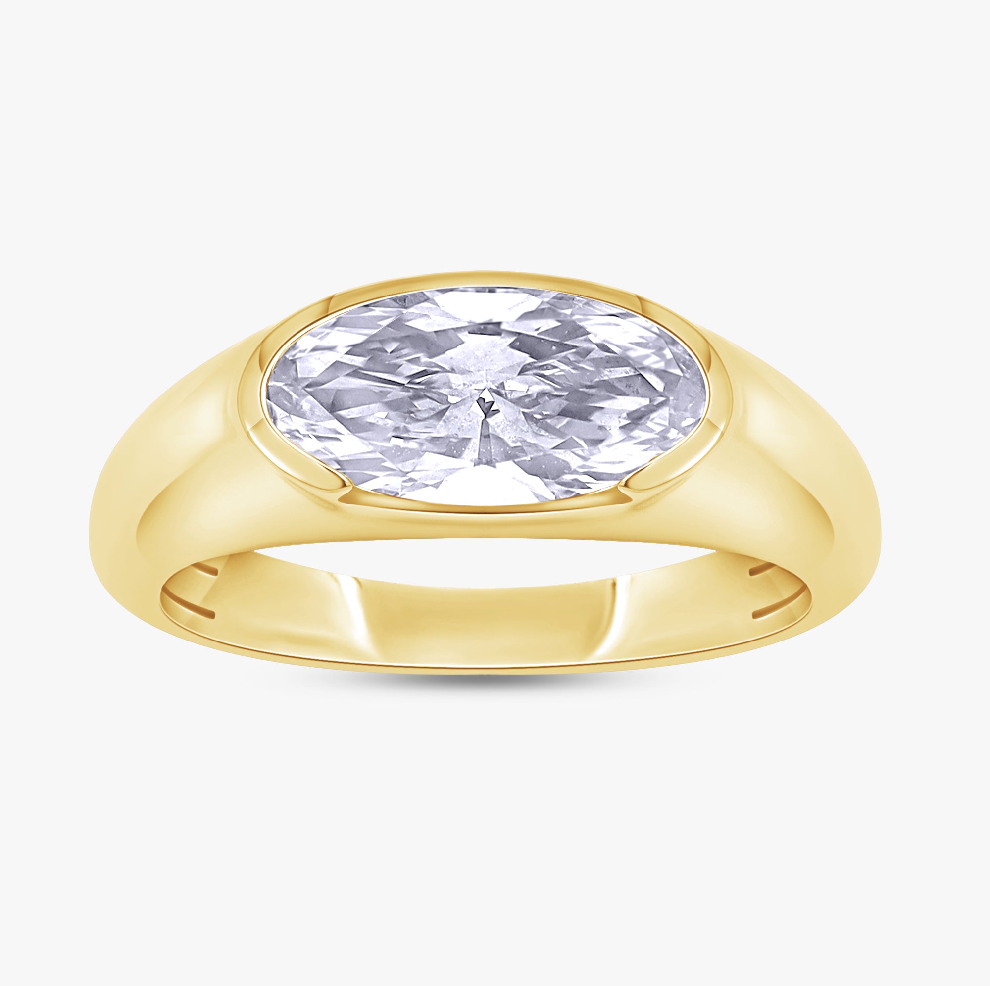 1.00 Carat Oval Cut Lab Grown Diamond Pinky Ring