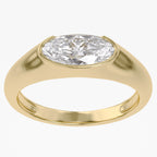 1.00 Carat Oval Cut Lab Grown Diamond Pinky Ring