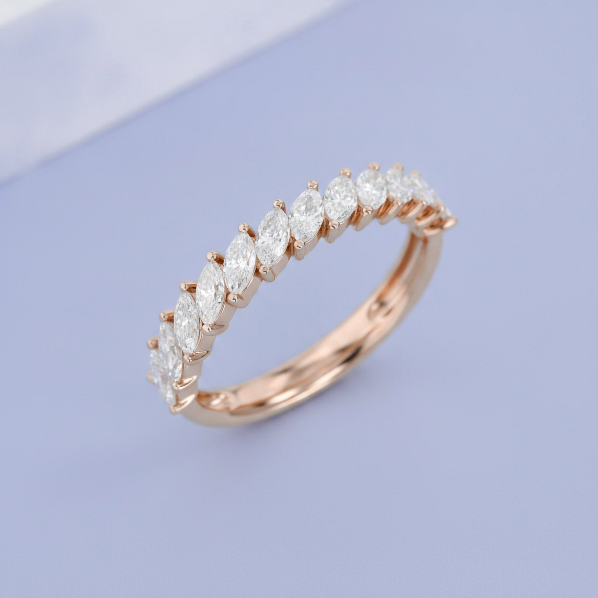 0.78 CTW Marquise Cut Lab Grown Diamond Eternity Ring