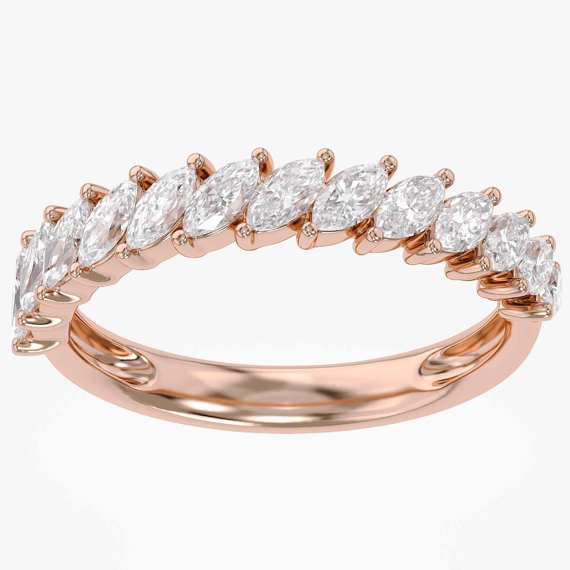 0.78 CTW Marquise Cut Lab Grown Diamond Eternity Ring