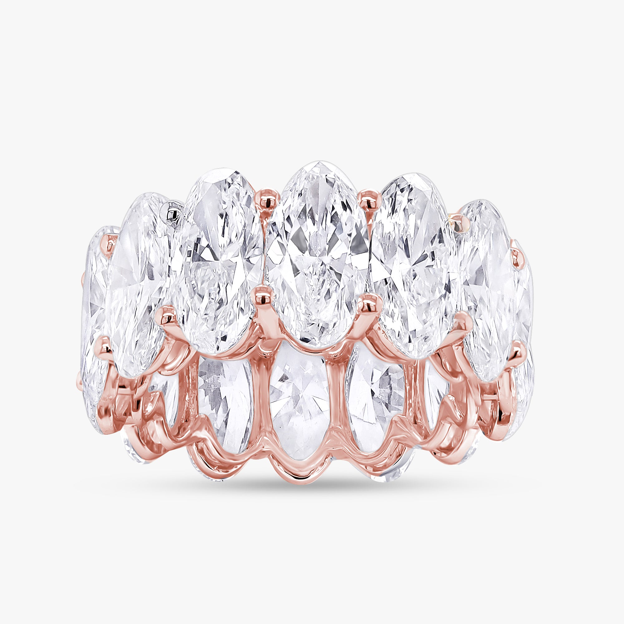 14.50 Carat Oval Cut Lab Grown Diamond Full Eternity Ring