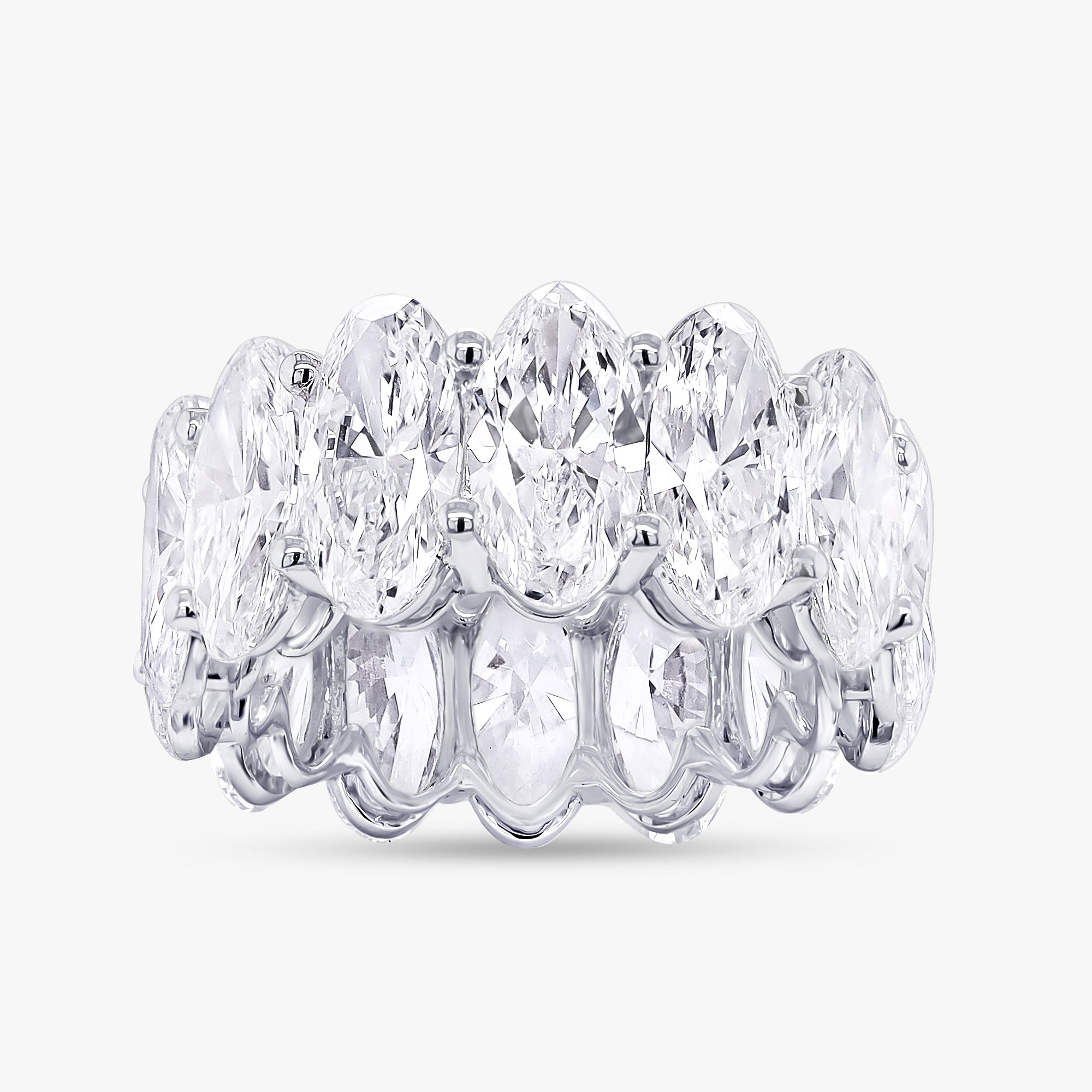 14.50 Carat Oval Cut Lab Grown Diamond Full Eternity Ring