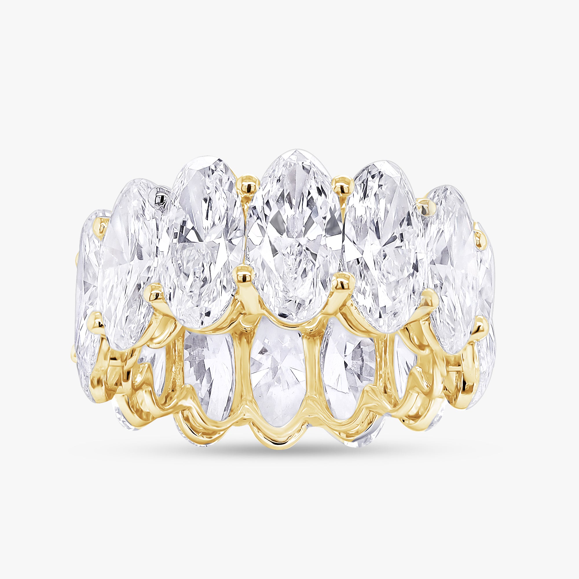 14.50 Carat Oval Cut Lab Grown Diamond Full Eternity Ring