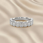 1.25 Carat Emerald Cut Lab Grown Diamond Half Eternity Ring