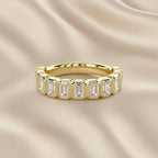 1.25 Carat Emerald Cut Lab Grown Diamond Half Eternity Ring