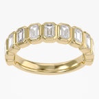 1.25 Carat Emerald Cut Lab Grown Diamond Half Eternity Ring