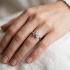 3.75 TCW  Marquise and Pear Shape Lab Grown Diamond Engagement Ring