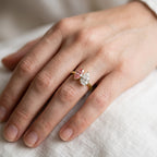 3.75 TCW  Marquise and Pear Shape Lab Grown Diamond Engagement Ring