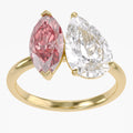 3.75 Carat Marquise and Pear Shape Lab Grown Diamond Engagement Ring