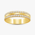 0.35 Carat Round Cut Lab Grown Diamond 2-Row Band Ring
