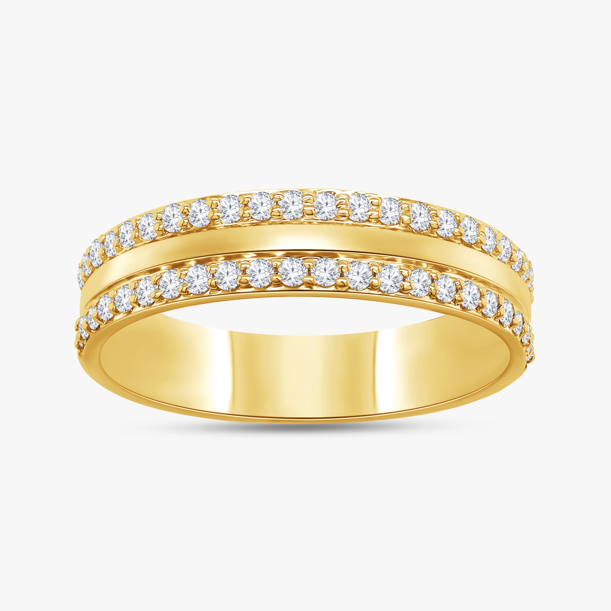 0.35 Carat Round Cut Lab Grown Diamond 2-Row Band Ring